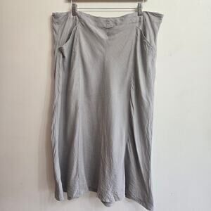 J Jill Love Linen Women Gray A-line Midi Skirt 1X Minimalist Lagenlook Capsule